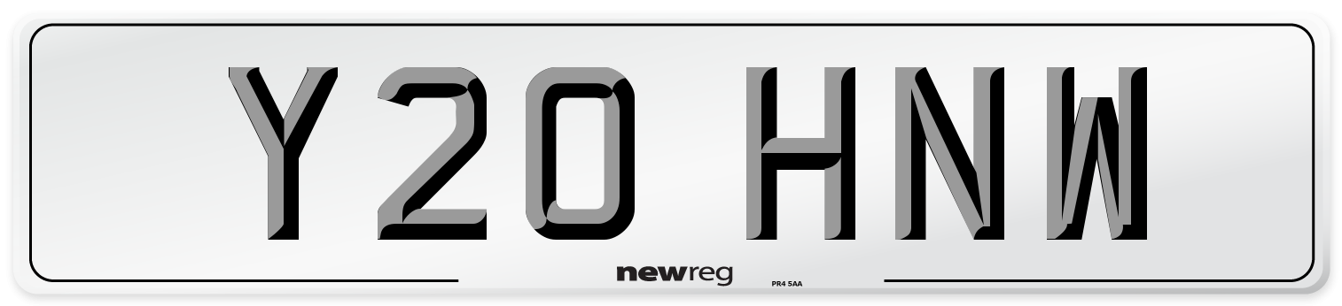 Y20 HNW Number Plate from New Reg